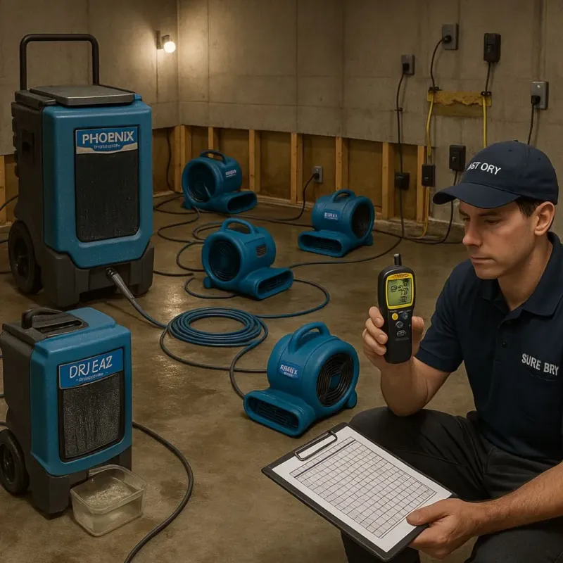 Structural Drying and Dehumidification process in Alpharetta, GA